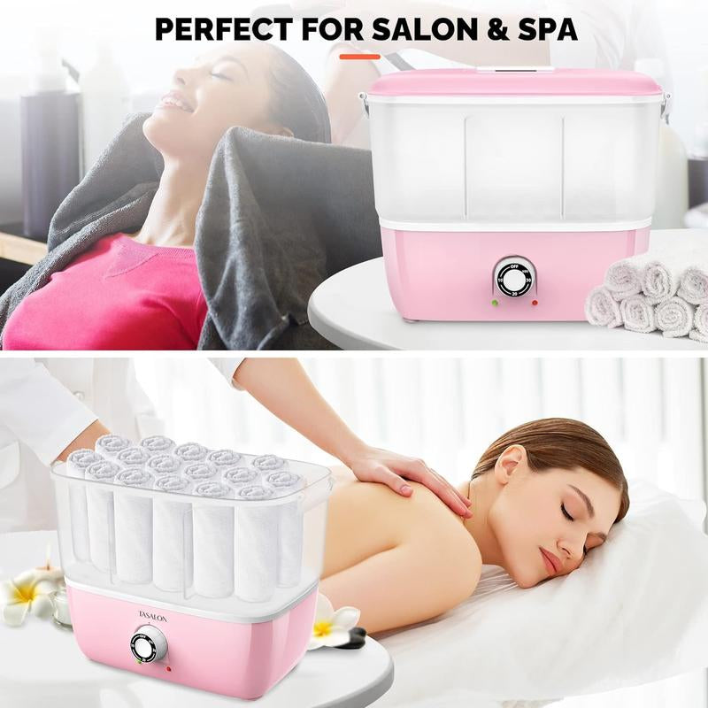 Hot Towel Steamer for Facials, Hot Towel Warmer Quickly Heats up in 5 Minutes, Portable Towel Machine Fits 16 Mini Towels, Salon Equipment Towel Warmer for Facials, , Massage, Pink Shower Home Goods