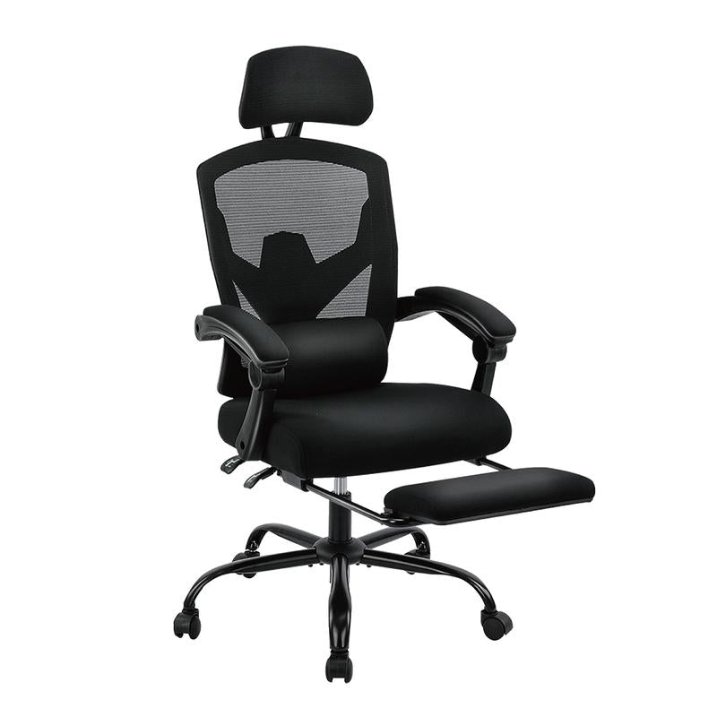 【Back to School】Sweet Furniture Ergonomic Office Chair with Foot Rest and Adjustable Headrest, Mesh Swivel Rolling Task Chair, Height Adjustable, Office Gifts