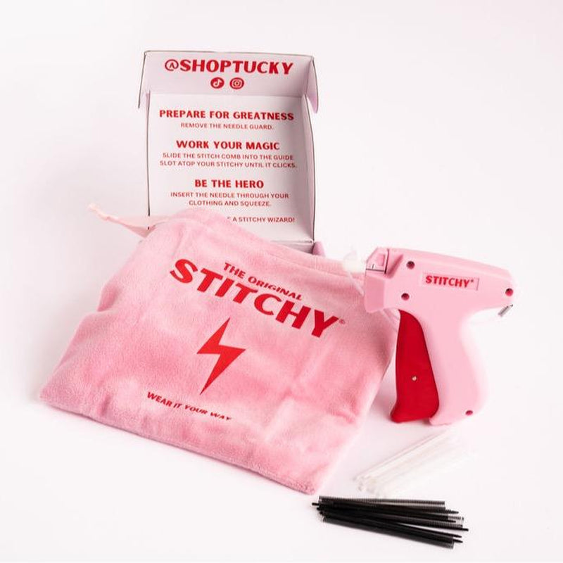 Stitchy 2.0 - Alter Your Clothing Instantly - 1 Red and Pink Stitchy with 1000 Micro Stitches - At-Home Alterations - Wardrobe Assistant