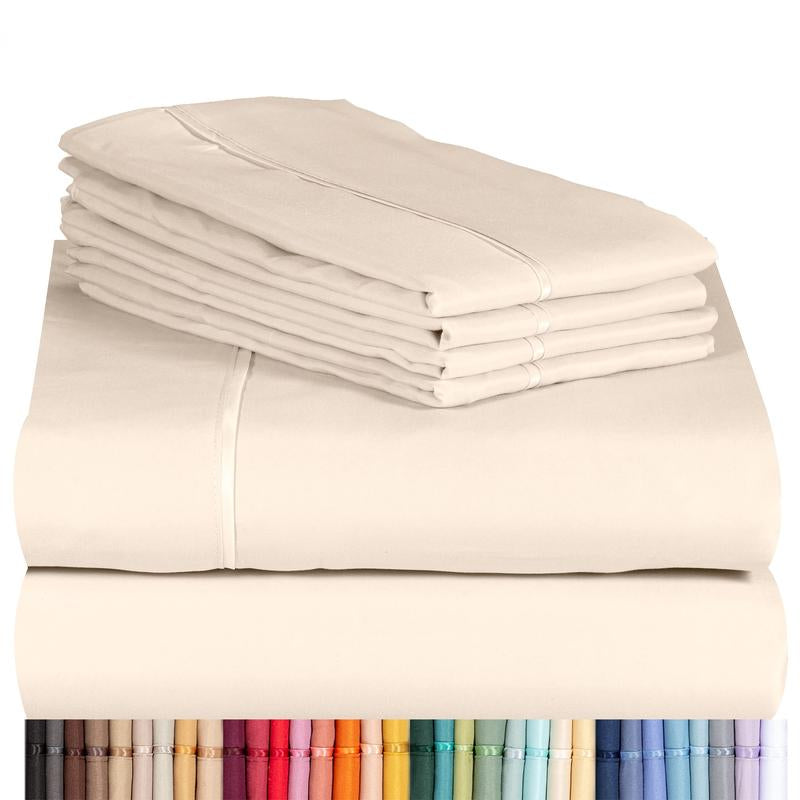 Luxclub 4 PC Sheet Set 18" Deep Pockets Eco Friendly Wrinkle Free Silky Soft Microfiber Hotel Bedding Comfortable Breathable