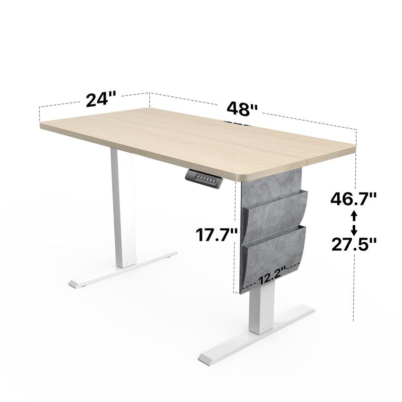Ergear Electric Adjustable Standing Desk 48X24/55X28"Ergonomic Design W/Memory Preset Modern Metal Laptop Game Player Space-Saving Mobile Stand Computer Splice Board Work Table Workstation