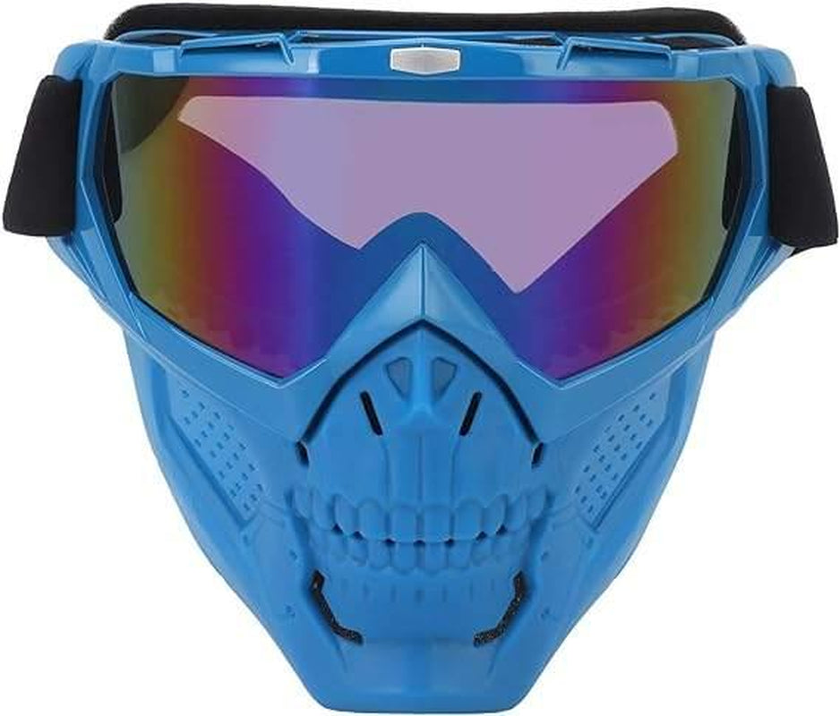 Skull Face Mask Goggle in Red Blk Blue Green