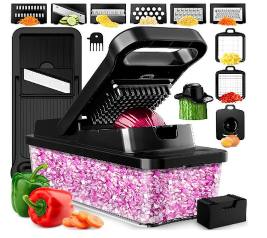 9-In-1 Vegetable Chopper Food Chopper Onion Chopper Dicer for Kitchen Carrot and Garlic Chopper with Container