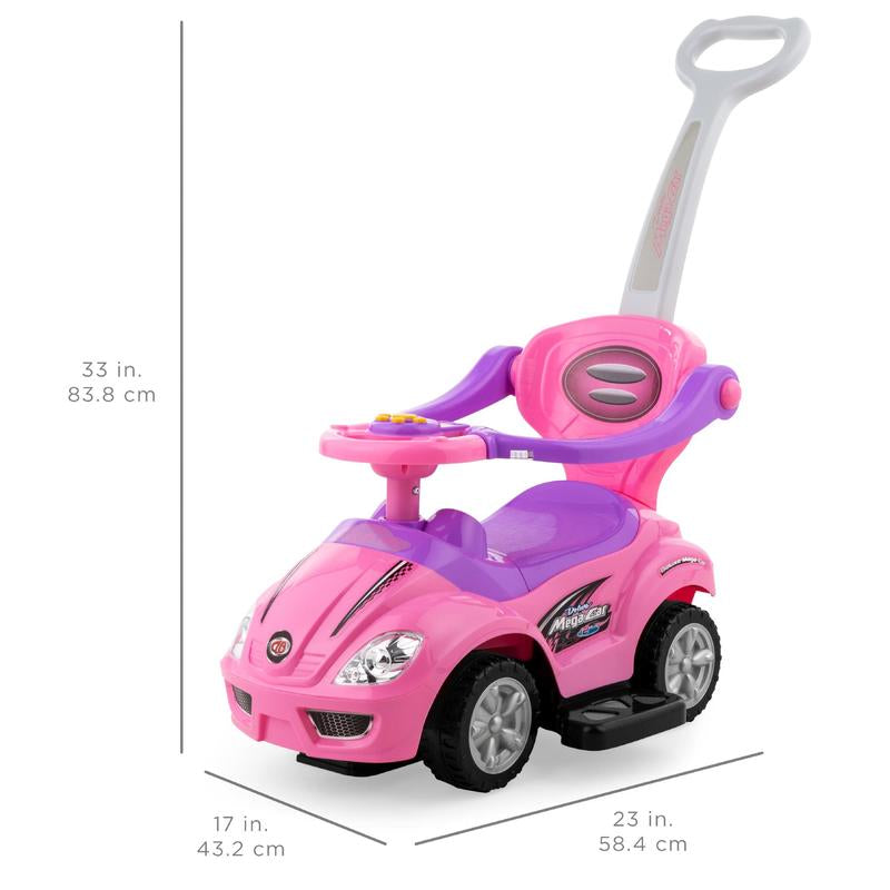 Best Choice Products 3-In-1 Kids Push and Pedal Toddler Ride on Wagon Play Toy Stroller W/ Sounds, Handle, Horn