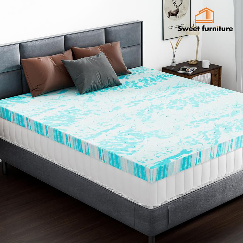 【Back to School】Sweet Furniture S - Mattress Topper Full Gel Memory Foam Mattress Topper