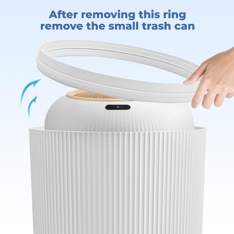Pukomc Smart Induction Waterproof Trash Can for Bathroom, Bedroom, Office Nordic Style, Household Items Saving Space Motion Sensor Multifunctional Home Goods Environmentally Friendly Automatic