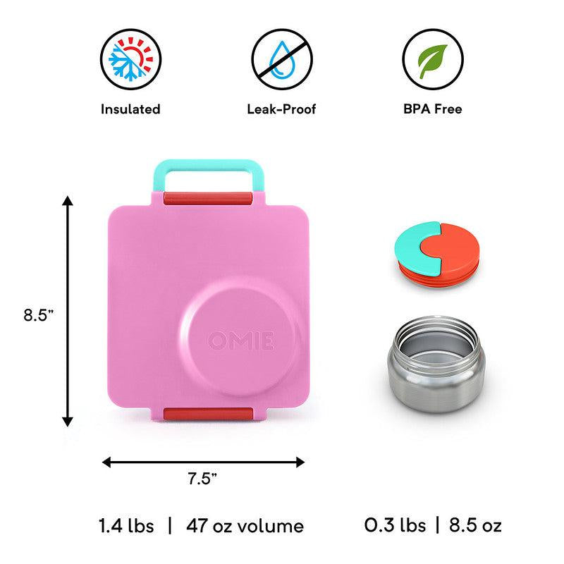 Omiebox Insulated Bento Lunch Box with Thermos and 3 Compartments - TTS, High Quality Stainless Steel, Leak-Proof, Easy to Clean - Sturdy, Set