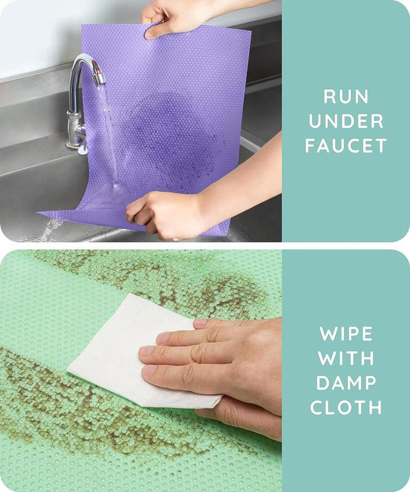 July Home Refrigerator Shelf Liners – 12-Pack, 17.7"X11.4", Washable, Non-Slip Fridge Mats for Fruit, Vegetables & Spills, Waterproof & Easy to Clean