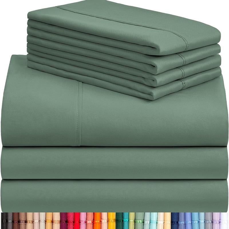 Luxclub 4 PC Sheet Set 18" Deep Pockets Eco Friendly Wrinkle Free Silky Soft Microfiber Hotel Bedding Comfortable Breathable