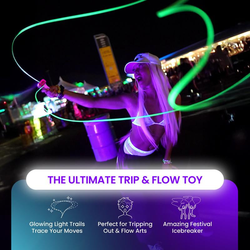 Loop Lasso® NANO - the Original Glow-In-The-Dark String Shooter Toy W/ Dual Built-In UV Blacklights - Safe Fun Adult & Kids Rope Launcher Gift - Viral Fidget Toy Gadget - Music Festival Rave Dance Accessory