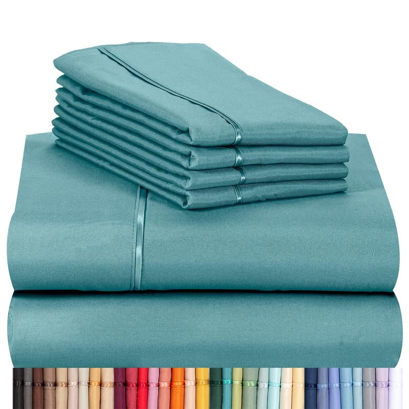 Luxclub 4 PC Sheet Set 18" Deep Pockets Eco Friendly Wrinkle Free Silky Soft Microfiber Hotel Bedding Comfortable Breathable