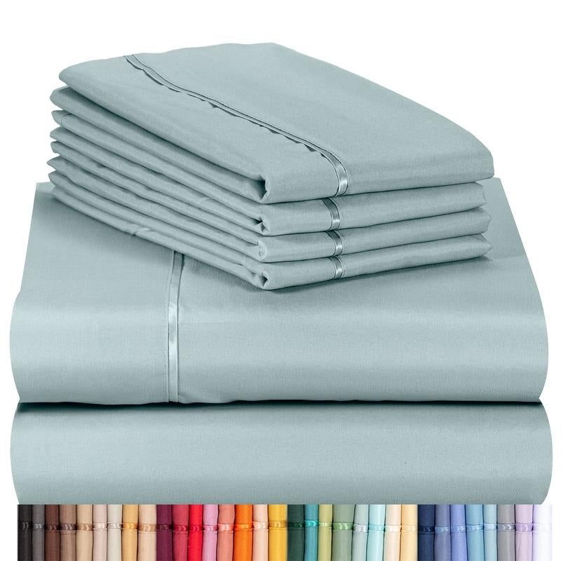 Luxclub 4 PC Sheet Set 18" Deep Pockets Eco Friendly Wrinkle Free Silky Soft Microfiber Hotel Bedding Comfortable Breathable