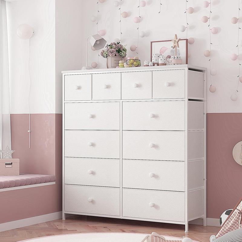 【Tiktokshopbacktoschool】Raybeefurniture 12 Drawer Dresser for Bedroom with Fabric Drawers, Large Storage Chest with Metal Frame & Wood Top, Modern Closet Organizer Dresser for Women, Living Room, Entryway, Clothes, Linens, Accessories