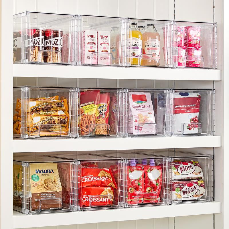 Vtopmart Transparent Stackable Drawer Organizer with Handles for Bathroom Kitchen Pantry under Sink Cabinet Closet Makeup Multifunctional Storage Solution 5-10Kg Capacity