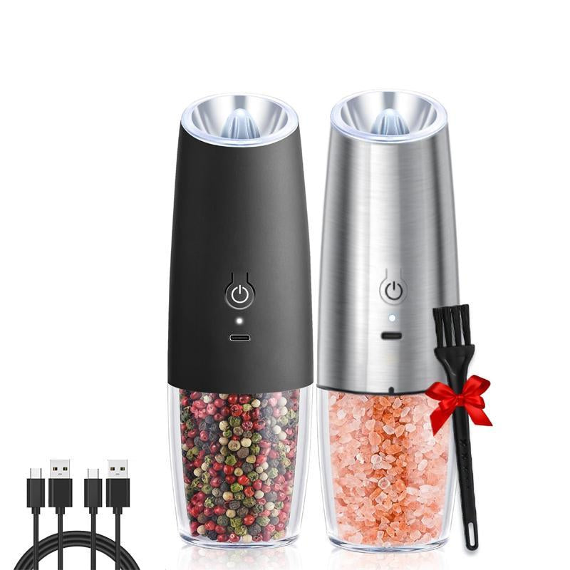 Electric Salt & Pepper Grinder Set, 1/2 Counts Battery Powered Household Seasoning Grinder, Portable Handheld Grinder for Kitchen(Without Battery), Gift