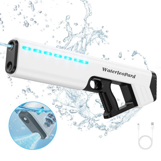20 Inchs Electric Water Gun with Automatic Water Absorption, IP67 Waterproof Function,Built-In 1500Mah Battery, Long Range 30 -35FT, 600Ml Capacity, Rechargeable Outdoor Pool Pulse Squirt Gun for Adult, Kids