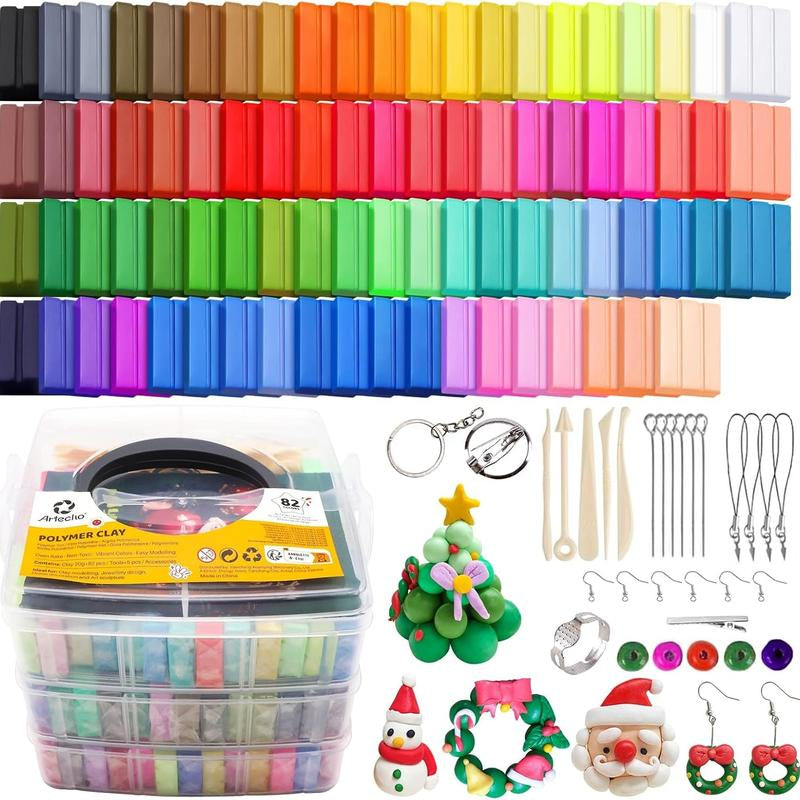 【GIFT Set】Artecho Polymer Clay, Modeling Kit with Clay Sculpting Tools and Accessories for DIY Crafts, Jewelry Design, and Art Sculpture