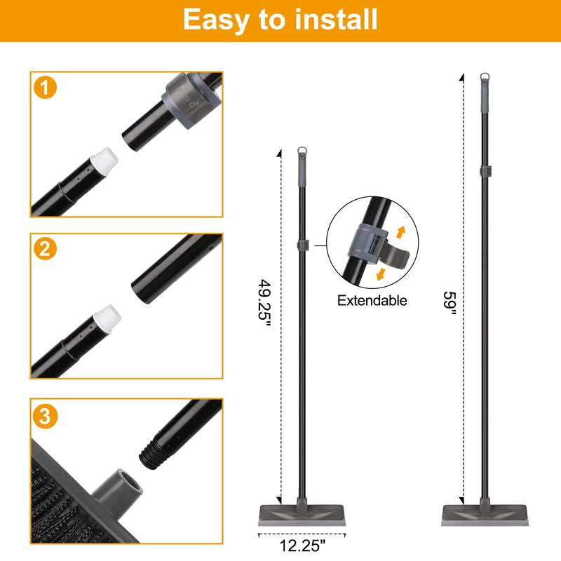 2 in 1 Floor Brush Scrubber with Long Handle Grout Brush 2023 New Upgrade Scrape Stiff Bristle Cleaning Scrub Brush with Squeegee 120°Rotating Tile Brush for Cleaning Bathroom Glass Patio Kitchen Floor Cleaner Floor Spatula Deck Brush Floor Brush