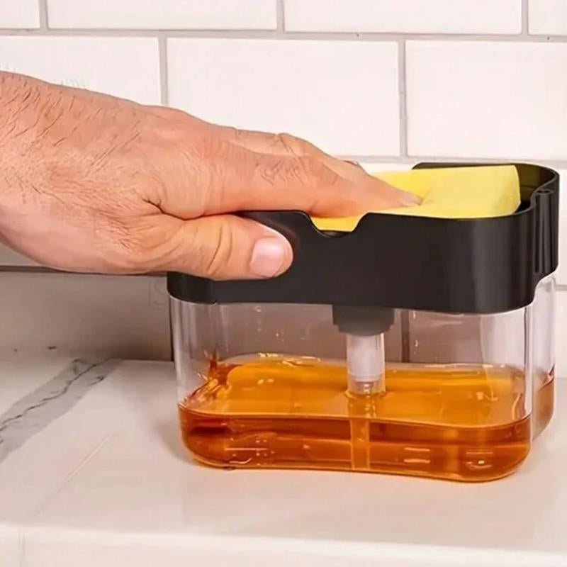 Dish Soap Dispenser and Sponge Holder for Kitchen Sink, Sponge Included, Household Brush Box Boxes