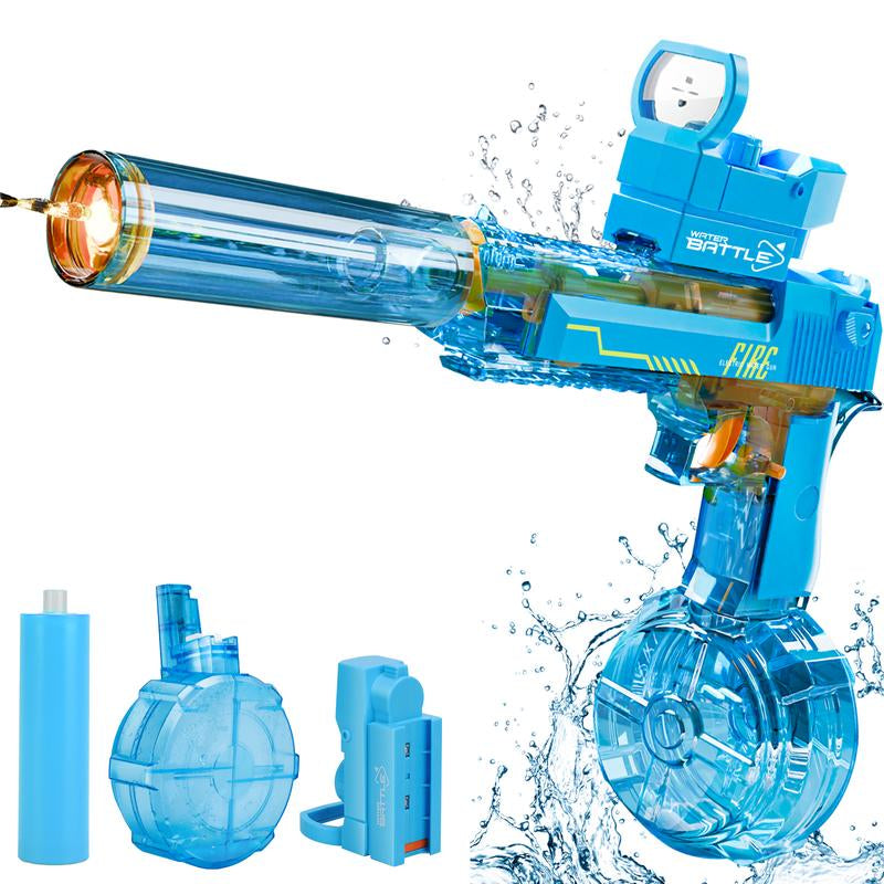 Electric Water Shooter with LED Lights, Powerful Squirt Water Pistol for Kids/Aldults,Long Range Shoot Reach to 26-35Ft Outdoor Water Toy,High Powered IP67 Waterproof for Summer, Outdoor,Party,Birthday Gift,Water Guns