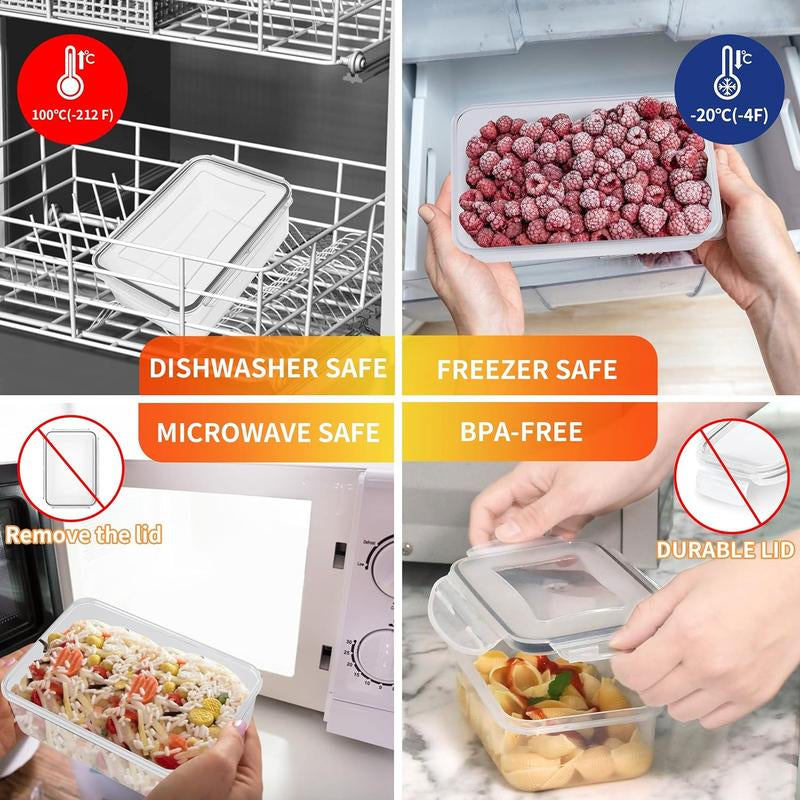 AISOON 40 PCS 85Oz Airtight Food Storage Set (20 Containers & Lids), Bpa-Free,Leakproof, Microwave-Safe,For Kitchen Organization, Fruit Organizer