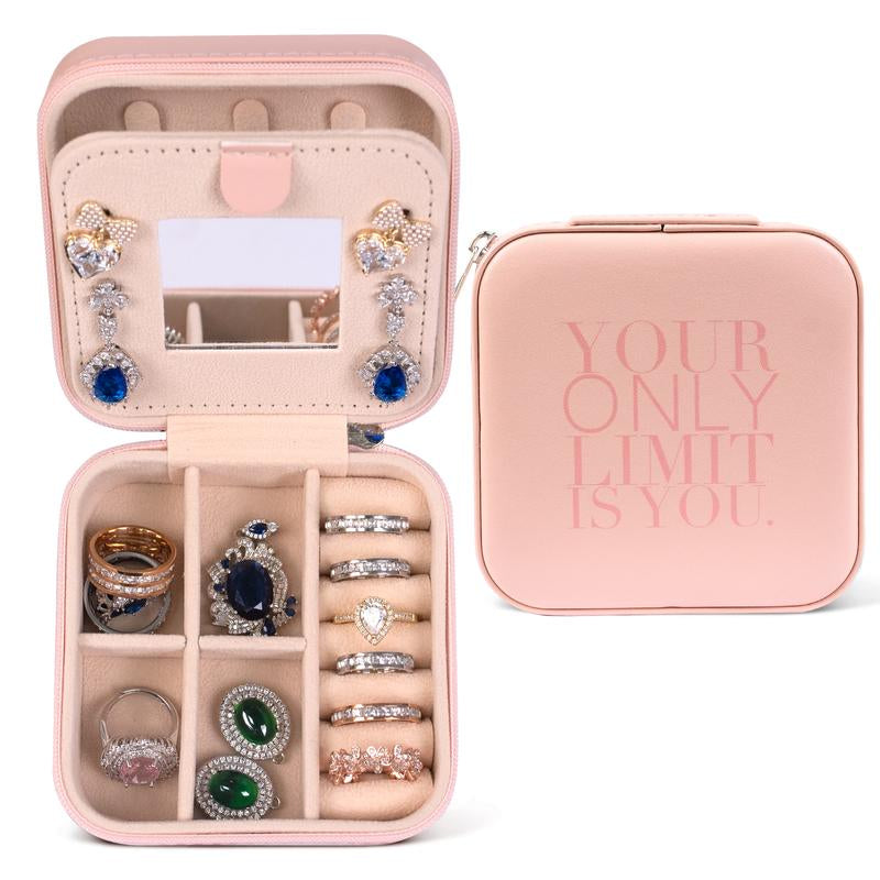MEESOO Personalised Love Words Jewelry Box Birthday Gifts for Mom for Women Ring Holder Earring Storage Box Travel Jewelry Case