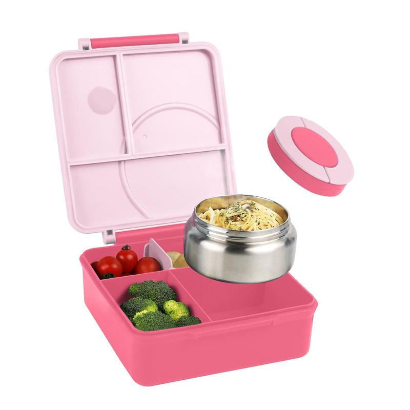 4-Compartment Bento Lunch Box with Soup Cup, 1 Set Microwave Safe Plastic Bento Container, Lunch Accessories, Portable Food Storage for Travel and Lunches