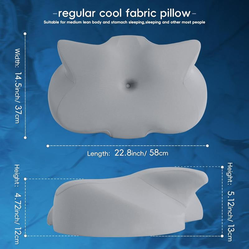 Ergonomic Orthopedic Memory Foam Soft Neck Pillow, 1 Count Comfortable Neck Support Pillow, Neck Rest Cushion for Sleeping, Sleep Pillow, Supportive Memory Foam, Durable Memory Foam