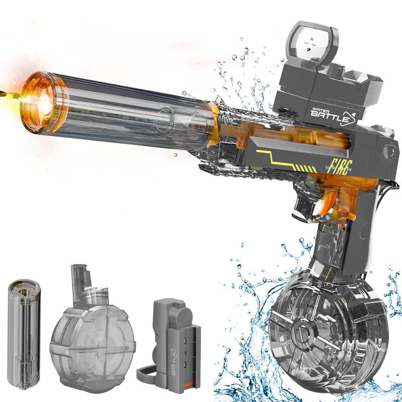 Electric Water Shooter with LED Lights, Powerful Squirt Water Pistol for Kids/Aldults,Long Range Shoot Reach to 26-35Ft Outdoor Water Toy,High Powered IP67 Waterproof for Summer, Outdoor,Party,Birthday Gift,Water Guns