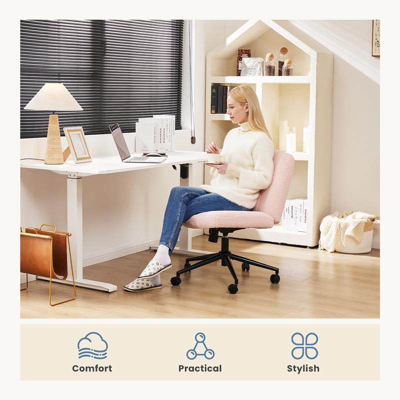 【Star Furniture】Height Adjustable Criss Cross Chair with No Wheels / with Wheels- Office Wide Swivel Home Office Desk Chairs Reading Chair