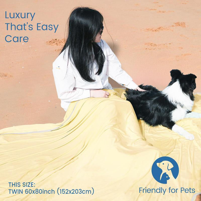 Summer Cooling Blanket, 1 Count Cold Air Conditioning Nylon Blanket, Lightweight Breathable Soft Cooling Smooth Blankets for Sleeping, Cozy Room Accessories, Mother'S Day Gifts, Machine Washable Blanket, Soft Fleece Blanket, Cozy Throw Blanket