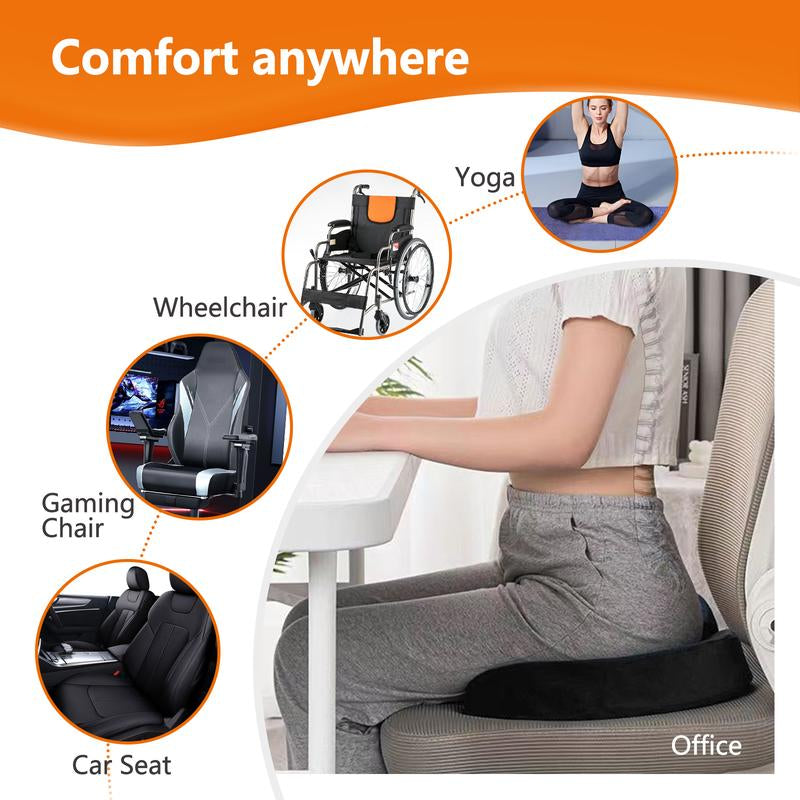 【Fall Sale】 Sojoy Charcoal Office Seat Cushion Memory Foam Chair Cushion - Back Coccyx Tailbone Pain Relief Seat Pillow for Office Chair, Car Seat Seatcushion