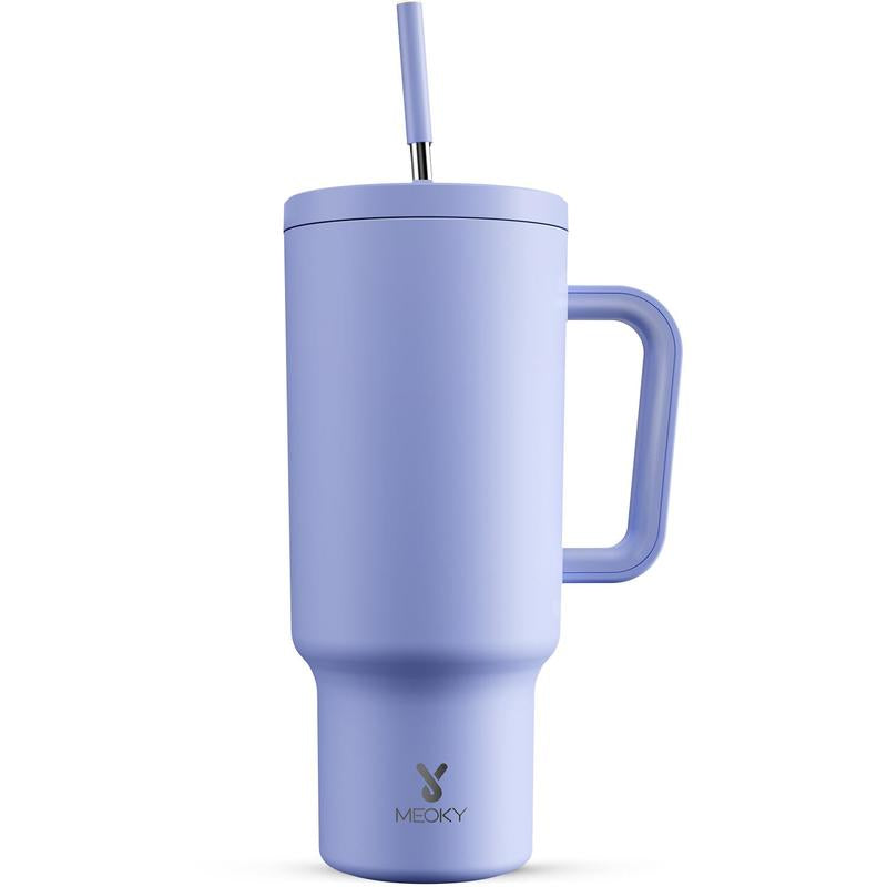 【Shipped from Usa】Meoky Reusable Food Grade Stainless Steel Cup for School, Outdoor, Office, Portable Leak-Proof Car Thermos Cup, Keeps Cold for 24 Hours, Valentine'S Day Gift (1182Ml)