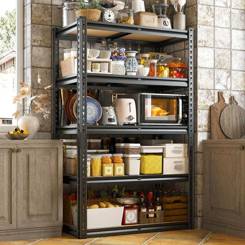 Raybee Furniture Garage Shelving Storage Shelves 5 Tier Metal Storage Shelving Unit Adjustable Garage Shelf Storage for Craft Warehouse Pantry Basement Kitchen Cabinet Organizers Organiser Racks