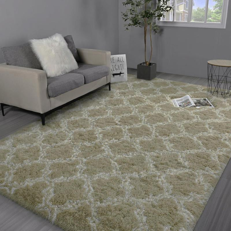 Plush Floor Mat Decorative Area Rug, Modern Floor Carpet for Living Room Bedroom Home Decor, Room Decor