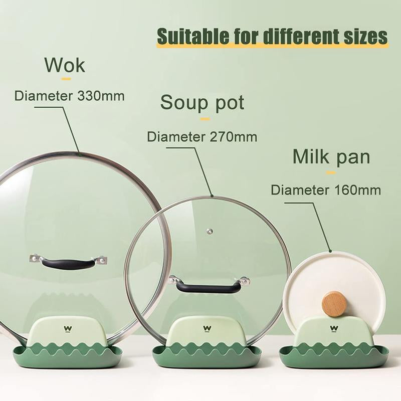 2 Pack Kitchen Lid and Spoon Rest for Countertop, Multifunction Cooking Utensil Holder with Pot Lid Holder