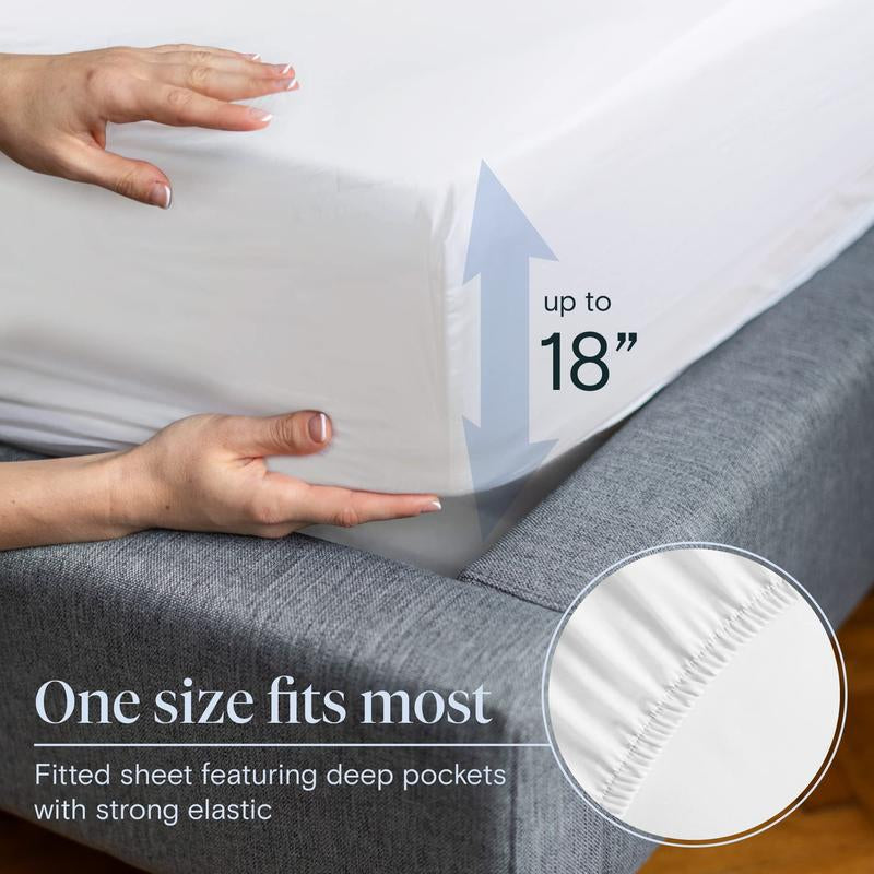 Luxclub 4 PC Sheet Set 18" Deep Pockets Eco Friendly Wrinkle Free Silky Soft Microfiber Hotel Bedding Comfortable Breathable