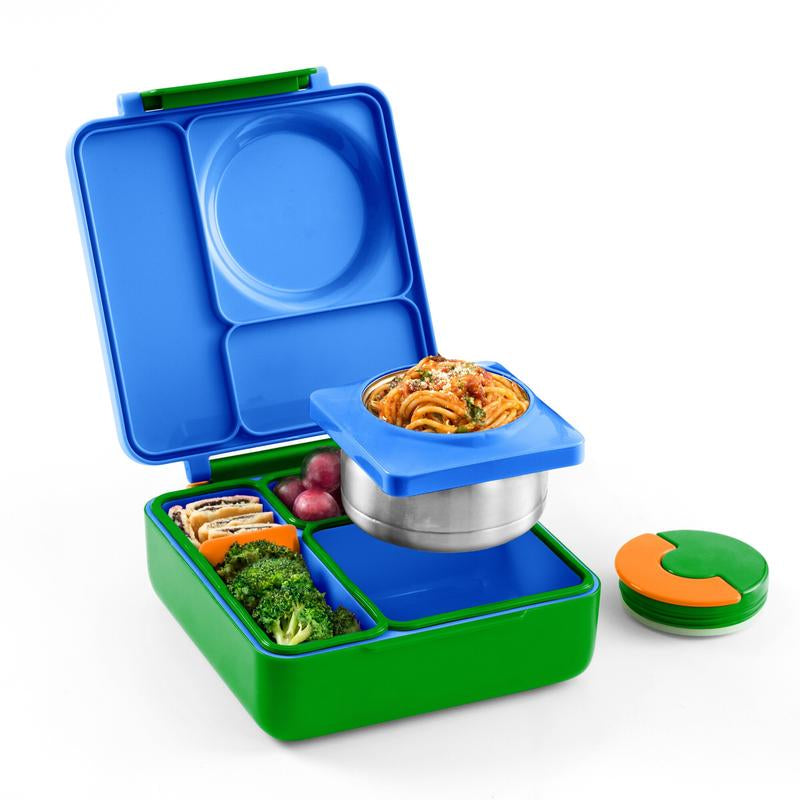 Omiebox Insulated Bento Lunch Box with Thermos and 3 Compartments - TTS, High Quality Stainless Steel, Leak-Proof, Easy to Clean - Sturdy, Set