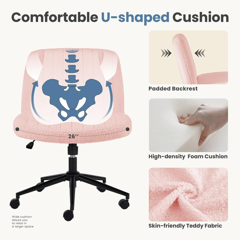【Star Furniture】Height Adjustable Criss Cross Chair with No Wheels / with Wheels- Office Wide Swivel Home Office Desk Chairs Reading Chair