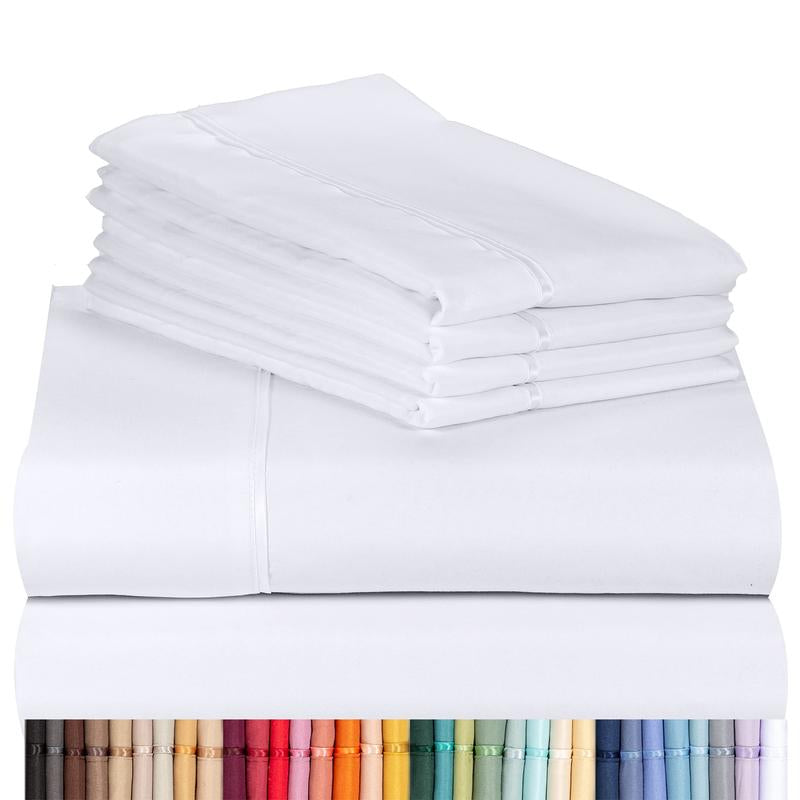 Luxclub 4 PC Sheet Set 18" Deep Pockets Eco Friendly Wrinkle Free Silky Soft Microfiber Hotel Bedding Comfortable Breathable