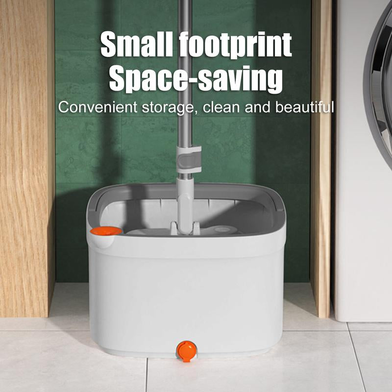 KZKR Spin Mop and Bucket System with Dual Compartment Mop Bucket & Thick Washable Microfiber Pads for Home Cleaning Household Items