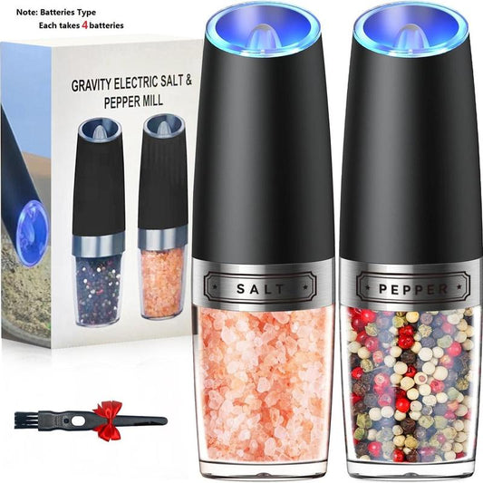 Electric Salt & Pepper Grinder Set, 1/2 Counts Battery Powered Household Seasoning Grinder, Portable Handheld Grinder for Kitchen(Without Battery), Gift