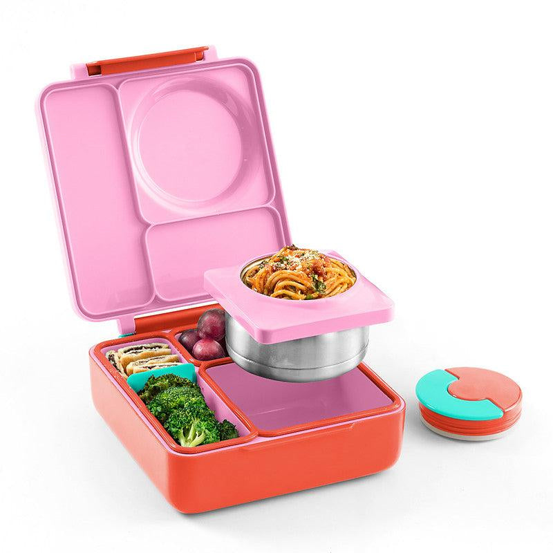 Omiebox Insulated Bento Lunch Box with Thermos and 3 Compartments - TTS, High Quality Stainless Steel, Leak-Proof, Easy to Clean - Sturdy, Set
