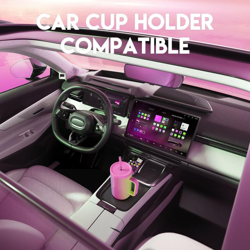 【Shipped from Usa】Meoky Reusable Food Grade Stainless Steel Cup for School, Outdoor, Office, Portable Leak-Proof Car Thermos Cup, Keeps Cold for 24 Hours, Valentine'S Day Gift (1182Ml)
