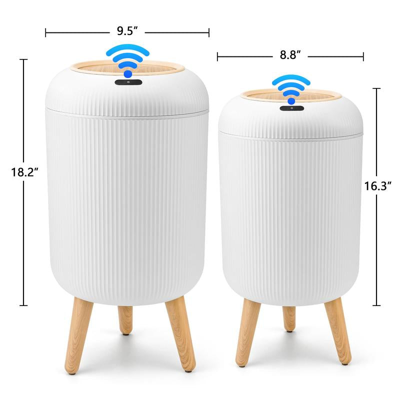 Pukomc Smart Induction Waterproof Trash Can for Bathroom, Bedroom, Office Nordic Style, Household Items Saving Space Motion Sensor Multifunctional Home Goods Environmentally Friendly Automatic