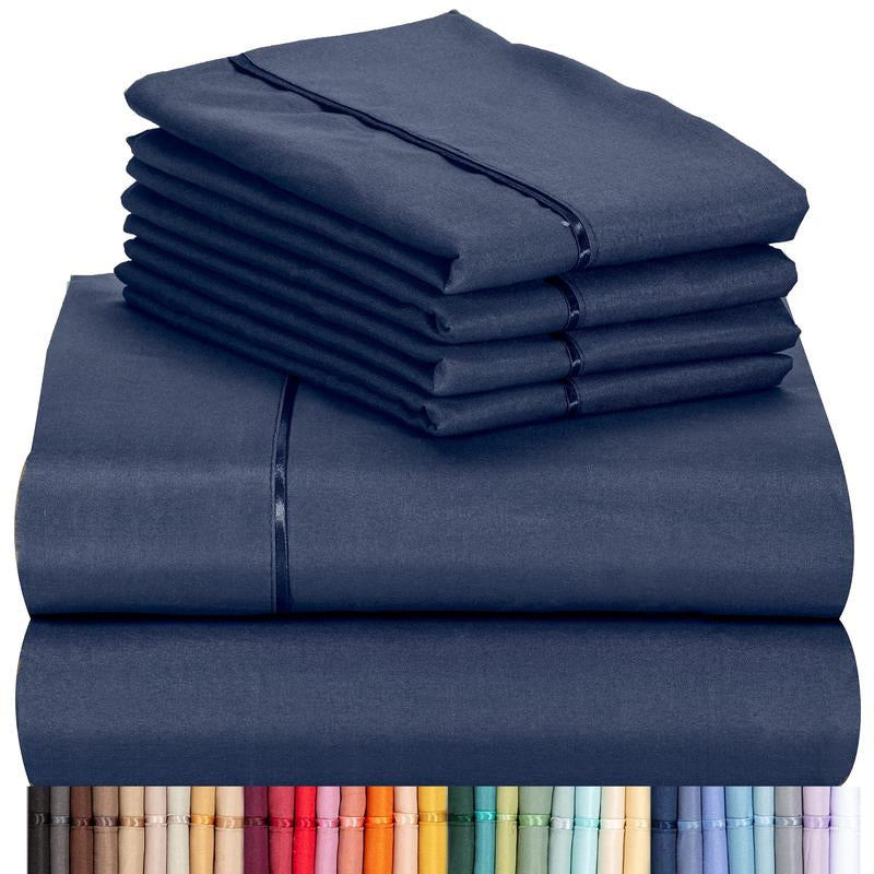 Luxclub 4 PC Sheet Set 18" Deep Pockets Eco Friendly Wrinkle Free Silky Soft Microfiber Hotel Bedding Comfortable Breathable