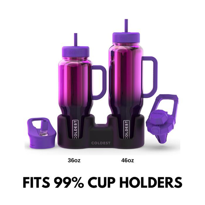 Coldest 46Oz 100% Leak Proof Insulated Tumbler with Lid & Straw (3 Lids) - Stainless Steel for Women & Men - Travel Containers, Chug & Drinkware