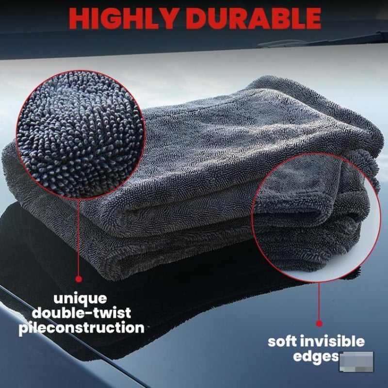 High-Quality Braided Car Wash Towel - 1200 GSM, 36"X24", Superior Microfiber, Double Twisted Pile, Dual-Sided, Ultra Soft, Quick-Dry, Reusable
