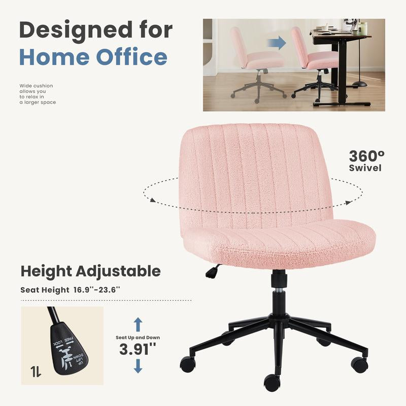 【Star Furniture】Height Adjustable Criss Cross Chair with No Wheels / with Wheels- Office Wide Swivel Home Office Desk Chairs Reading Chair