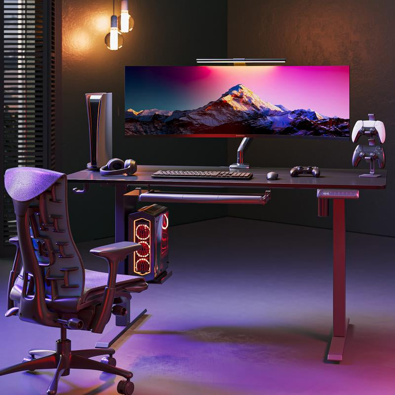 Ergear Electric Adjustable Standing Desk 48X24/55X28"Ergonomic Design W/Memory Preset Modern Metal Laptop Game Player Space-Saving Mobile Stand Computer Splice Board Work Table Workstation